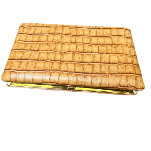 Abas Handbags - ABAS Tan Crocodile Embossed Wallet. In perfect condition